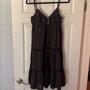 Midi length charcoal gray dress